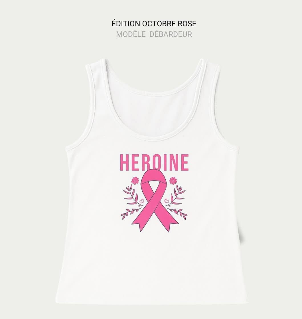 Débardeur blanc imprimé – Édition Spéciale Octobre Rose