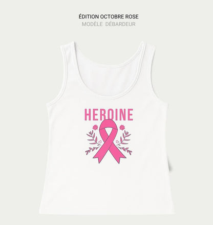 Débardeur blanc imprimé – Édition Spéciale Octobre Rose
