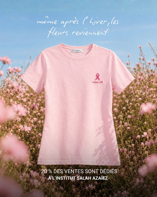 T-shirt Rose Brodé – Édition Spéciale Octobre Rose