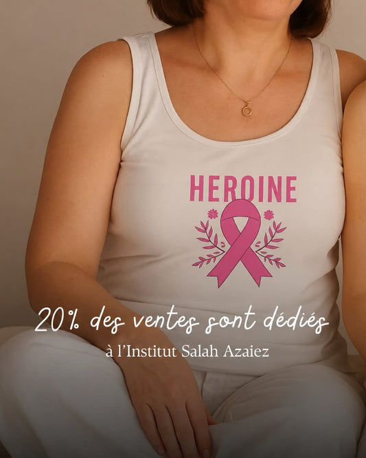 Débardeur blanc imprimé – Édition Spéciale Octobre Rose