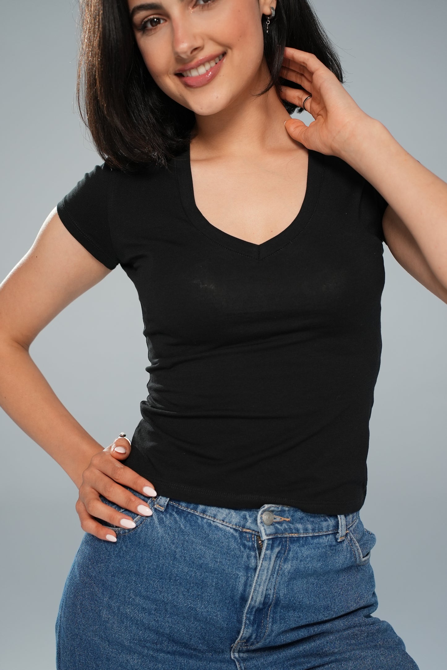 Tee-shirt demi -manches   col V