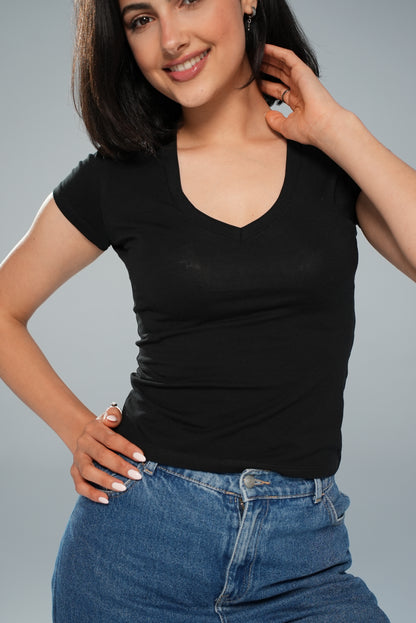 Tee-shirt demi -manches   col V