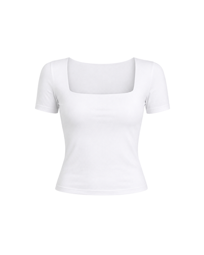 Tee- shirt col carré demi manches