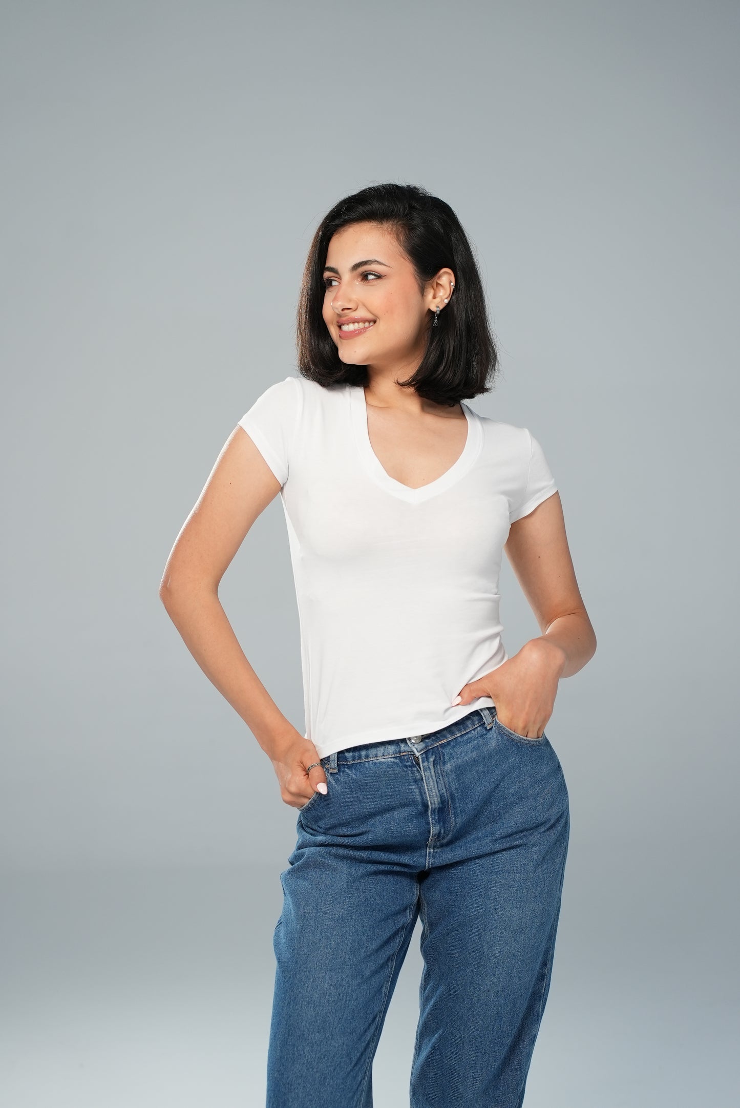Tee-shirt demi -manches   col V