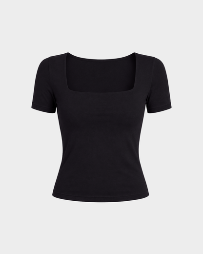 Tee- shirt col carré demi manches
