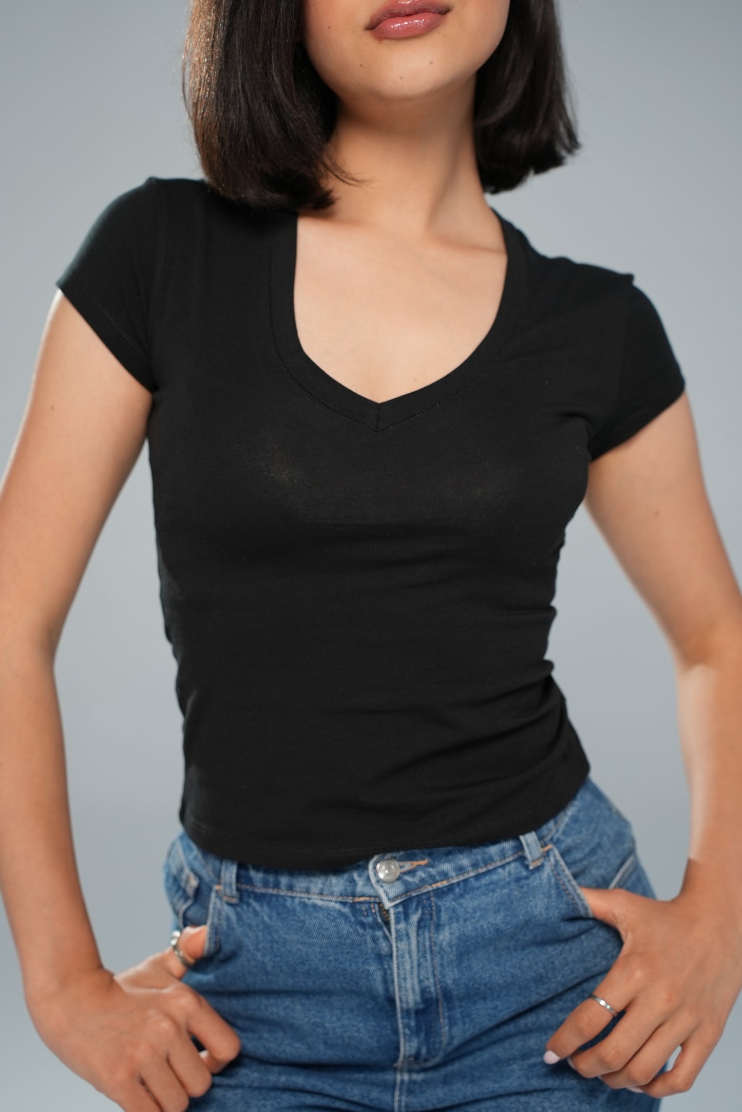Tee-shirt demi -manches   col V